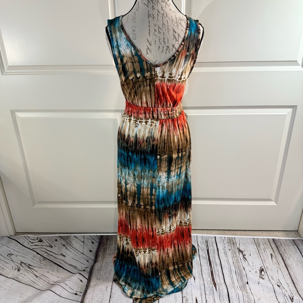 Romeo & Juliet Couture Elegant Multicolor Maxi Dress Medium - Picture 2 of 8